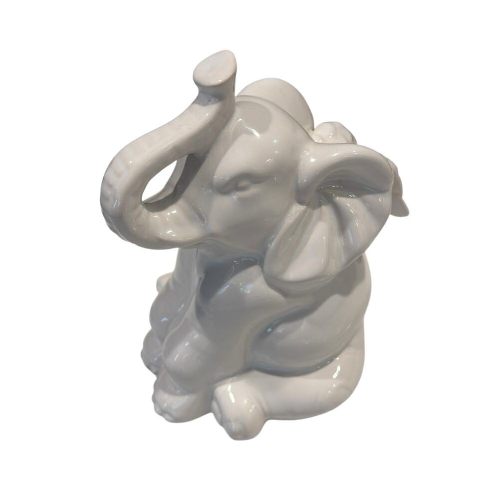 Sagebrook Home White Ceramic Angel Elephant